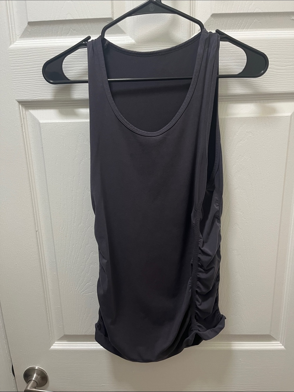 Black Women's Sleeveless Ruched Tank Top